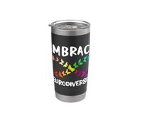 Neurodiversity Rainbow Infinity farfalla ADHD autismo Bicchiere termico in acciaio inox doppia parete