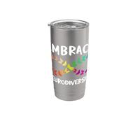 Neurodiversity Rainbow Infinity farfalla ADHD autismo Bicchiere termico in acciaio inox doppia parete