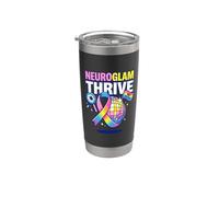 Neuroglam Thrive Nessuna scusa Atteggiamento all'orgoglio della neurodiversità Bicchiere termico in acciaio inox doppia parete