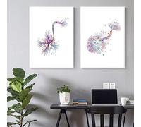 Neurone Acquerello Neurologia Art Poster Stampe Cervello Anatomia Medicina 2 Pezzi Della Tela Di Canapa Pittura Neurone Sinapsi Clinica Wall Art Decor 30Cmx40Cmx2Pcs Senza Telaio