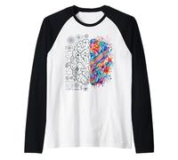 neuroscienza, Cervello, analitico, e, Creativo, Mente, Concetto Maglia con Maniche Raglan