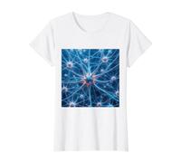 Neuroscienze - Microscopia degli astrociti Sistema Nervoso Centrale Maglietta con Stampa Grafica Economica, Donna, Bianco, XS