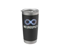 Neurospicy Infinity Loop | Autismo ADHD Umorismo - Glitch Art Bicchiere termico in acciaio inox doppia parete