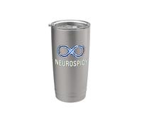 Neurospicy Infinity Loop | Autismo ADHD Umorismo - Glitch Art Bicchiere termico in acciaio inox doppia parete
