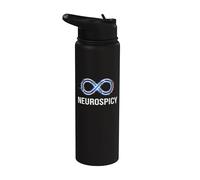 Neurospicy Infinity Loop | Autismo ADHD Umorismo - Glitch Art Stainless Steel Insulated Water Bottle