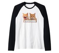 Neurospicy My Social Meter Runs out Funny Introvert Cat Meme Maglia con Maniche Raglan