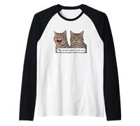Neurospicy My Social Meter Runs out Funny Introvert Cat Meme Maglia con Maniche Raglan