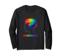 Neurospicy Rainbow Brain Introvert Neurodivergent Pride Maglia a Manica