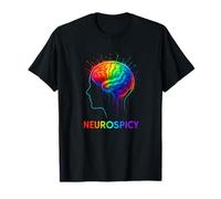 Neurospicy Rainbow Brain Introvert Neurodivergent Pride Maglietta