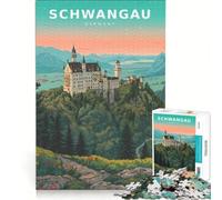 Neuschwanstein Castle Puzzle da 1000 pezzi | Gara di velocità manuale Ogni pezzo è unico Rafforza l'amore tra le coppie 26x38cm