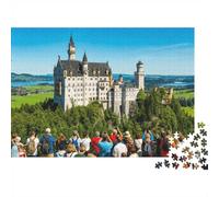 Neuschwanstein Castle Puzzle for Adults 1000Pc Recyclable Fairy Castle Senior Puzzles Impossibile, duro e difficile Stimolante Allevia la demenza senile Activity 70x50cm/1000pcs