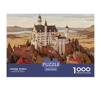Neuschwanstein Castle Puzzle in Legno Impermeabile DIY Puzzles Da 1000 Pezzi Regali Per Adulti Sfidanti E Rompicapo Giochi Di Impegnativi