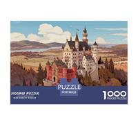Neuschwanstein Castle Puzzle in Legno Impermeabile Puzzles Da 1000 Pezzi Regali Per Adulti Colorati Giochi Di Impegnativi