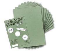 NEUSER PAPER - 75 fogli di carta kraft vintage, colore verde, formato DIN A4, 21 x 29,7 cm, 210 x 297 mm, carta riciclata verde naturale da 240 g/m², cartoncino ecologico - UmWelt by GUSTAV NEUSER