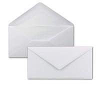 NEUSER PAPIER 25 buste per lettere, formato DIN lungo, colore bianco, con fodera in seta bianca, 11 x 22 cm, 100 g/m², ideali per inviti, biglietti di Natale, biglietti di auguri della serie colorata