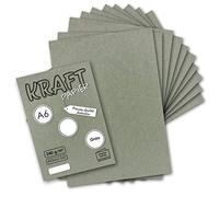NEUSER PAPIER 25 fogli di carta kraft grigia, formato A6, 105 x 148 mm, carta da costruzione, carta colorata, cartoncino fotografico, cartoline in cartone naturale, 225 g/m²