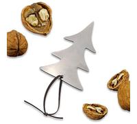 NEUSER PAPIER Schiaccianoci in acciaio inox a forma di albero con cinturino in pelle, 6,1 x 7,2 cm, cellophane ideale come ciondolo o piccolo regalo