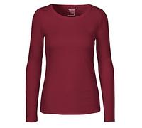 Neutral Maglia a maniche lunghe da donna in 100% cotone biologico e commercio equo e solidale, sostenibile, comoda e versatile, perfetta per il tempo libero e la vita quotidiana, bordeaux, XL