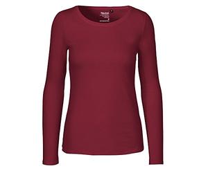 Neutral Maglia a maniche lunghe da donna in 100% cotone biologico e commercio equo e solidale, sostenibile, comoda e versatile, perfetta per il tempo libero e la vita quotidiana, bordeaux, XL