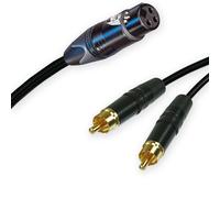 Neutrik Femmina XLR Split A 2 Doppio Rca Phono Cavo Splitter Duplicatore 1m+