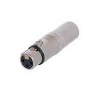 Neutrik Grigio NA3FM XLR XLR Adattatore di Cavo - Adattatore per Cavo, XLR, XLR, Male Connector/Female Connector, Oro, Grigio, -20 - 65 °C