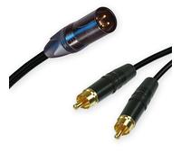 Neutrik Maschio XLR Sdoppiato IN 2 Doppio Phono Rca Splitter Sommando Piombo 3M+