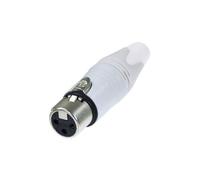 Connettore 3 poli femmina, guscio bianco, contatti in argento