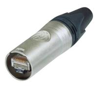 EtherCON Cable Connector CAT6A, RJ45 maschio, nichel, Ø cavo 7-9,5 mm. Adatto per cavi con sezione AWG24 / 1 - AWG22 / 1 (solido) o AWG24 / 7 - AWG22 / 7 (flessibile)