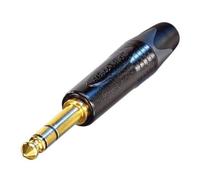 Neutrik NP3X-B - Connettore jack con contatti placcati oro e alloggiamento nero, 3 poli, 6,35 mm