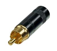 Neutrik NYS352BG - Connettore RCA placcato in oro, per cavi fino a 7,2 mm di diametro, diametro: 7,2 mm, nero/oro