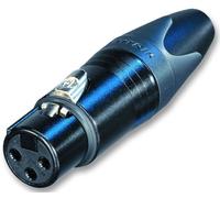 NEUTRIK - NC3FXX-BAG - 3 pole female cable connector with black metal housing