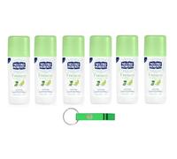 Neutro Roberts - 6 deodorante Stick Fresco con tè verde e lime, 0% sali di alluminio, 40 ml + portachiavi Beni Culinari