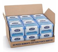 Neutro Roberts Cotoncini Cotton Fioc Box Salva Igiene 10x260 Pezzi