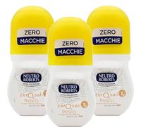 Neutro Roberts Deodorante Roll-On Fresco, Zero Sali di Alluminio, Bergamotto e Zenzero, Anti-Macchie, 48H, 50 ml (3 pezzi) (Roll-on 3 Pezzi)