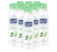 Neutro Roberts Deodorante Spray Fresco Tè Verde e Lime 48h Senza Sali di Alluminio per la Naturale Traspirazione della Pelle Formula Senza Polveri Non Lascia Macchie sui Vestiti - 8 Flaconi da 150ml