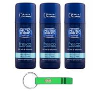 Neutro Roberts, deodorante Stick Uomo Fresco essenza marina, deodorante stick per uomini, 0% sali di alluminio, 40 ml + portachiavi Beni Culinari