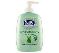 Neutro Roberts Sapone Liquido Antibatterico con Tè Verde, Sapone Liquido per le Mani con Ingredienti Naturali, Flacone in Bio Plastica, Riciclabile, Dermatologicamente Testato, Confezione 200 ml