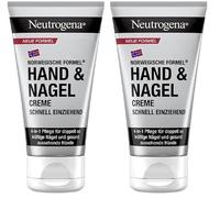 Neutrogena Crema mani ad assorbimento rapido, idratante con glicerina + vitamina E per mani dall'aspetto sano e unghie forti, crema idratante per mani molto secche da 50 ml (Confezione da 2)