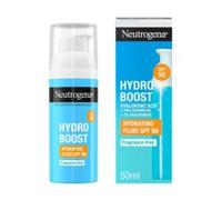 Neutrogena Hydro Boost Fluido Idratante SPF 50, Crema solare viso 50 con Acido Ialuronico, Niacinamide e Vitamina C, Crema viso SPF 50 in fluido, Protezione solare viso contro raggi UVA/UVB, 50 ml