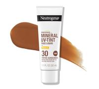 Neutrogena Purescreen+ Tinted Sunscreen for Face with SPF 30, Broad Spectrum Mineral Sunscreen with Zinc Oxide and Vitamin E, Water Resistant, Fragrance Free, Deep, 1.1 fl oz