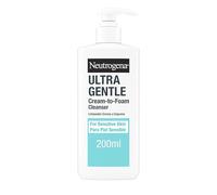 Neutrogena Ultra Gentle Detergente Crema-Schiuma, Detergente viso pelle sensibile e delicata, Foaming cleanser con tecnologia CICA + BarrierCare, Skincare non comedogenica e senza profumo, 200 ml