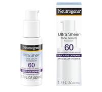 Neutrogena Ultra Sheer Moisturizing Face Serum with Vitamin E & SPF 60+, All Day Facial Sunscreen Serum with Broad Spectrum UVA/UVB Protection, Fragrance-Free, Oxybenzone-Free, 1.7 oz