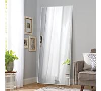 NeuType Specchio da pavimento a figura intera, specchio per casa e palestra, grande specchio da parete per bagno, specchio da terra, specchio lungo per camera da letto, struttura in metallo, argento,