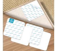 NEUTYPECHIC 12 Pezzi Antiscivolo per Tappeti, 10*10 cm Tappeto Antiscivolo Adesivi Riutilizzabili Adesivi Lavabili, Ferma Tappeto Antiscivolo Antiscivolo Tappeto Sottotappeto Antiscivolo, Bianco (12)