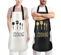 NEUTYPECHIC 2 Pezzi Grembiule Masterchef Impermeabile e Antiolio, Grembiule Cucina Donna Grandi Tasche, Grembiule Impermeabile Cinghie Regolabili, Grembiuli da Cucina per Casa, Hotel e Ristorante