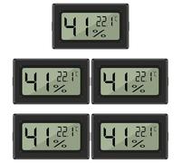NEUTYPECHIC 5pcs Mini LCD Digitale Termometro Igrometro, Termometro Ambiente Umidità Casa Incorporato, Termometro da Interno Alta Precisione, Monitor di Temperatura Adatto per Acquari