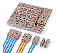 NEUTYPECHIC 60 Pezzi Connettori Elettrici Rapidi PA Ignifugo, 0.08-4 mm² Connettori per Cavi Elettrici, Connettore Elettrico 1 Linea 2 Input Combinazione Libera, Morsettiera per Abitazioni, Fabbriche