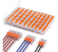 NEUTYPECHIC 75 Pezzi Connettori Elettrici Rapidi, Morsetti di Collegamento, Materiale ignifugo PC, Adatto Per Cavi Da 0,14-4,0 mm², 35 Pezzi Con 2 Porte, 25 Pezzi Con 3 Porte,15 Pezzi Con 2 Porte