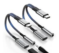 NEUTYPECHIC Adattatore USB Type-C a Jack 3,5 mm, 2 in 1 Audio e Ricarica Nero