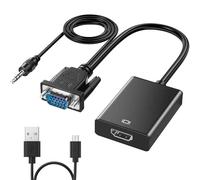 NEUTYPECHIC Adattatore, VGA Femmina HDMI Maschio con Audio, Convertitore 1080p, Adattatore VGA Femmina per PC, Laptop, Tutto in uno, HDMI Maschio per Schermo, TV, Proiettore(25CM)